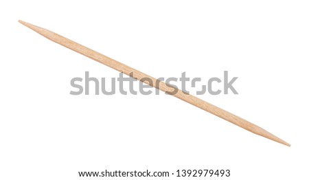 double sided beechwood toothpick isolated on white background Royalty-Free Stock Photo #1392979493