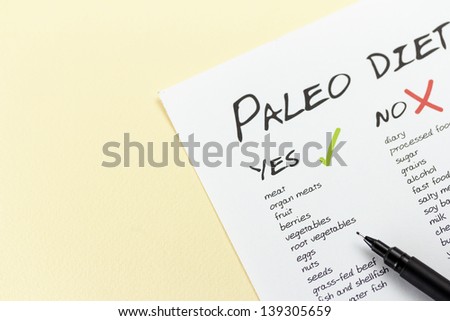Paleolithic Diet Food List Royalty-Free Stock Photo #139305659