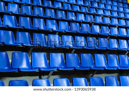 Blue plastic seats. Free arena seating