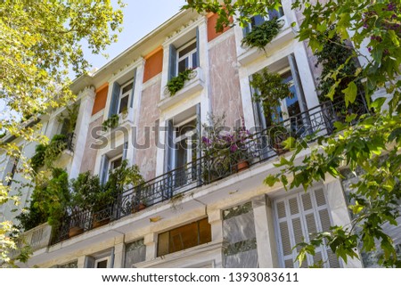 Athens - Greece Building in Dionysiou Areopagitou Street Royalty-Free Stock Photo #1393083611