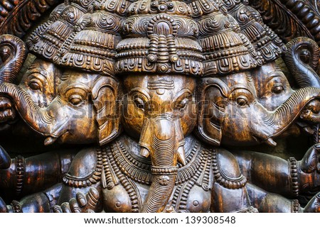 Hindu deities like rendition of elephants