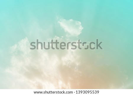 White cloud and sky with a pastel background