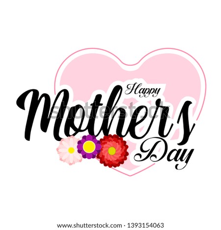 Greeting card for Mother day with flowers and heart - Vector