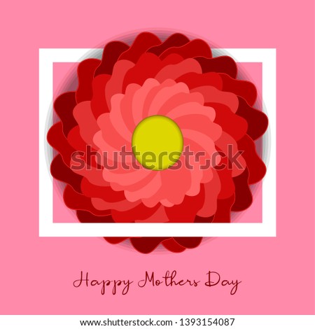 Greeting card for Mother day with a flower - Vector