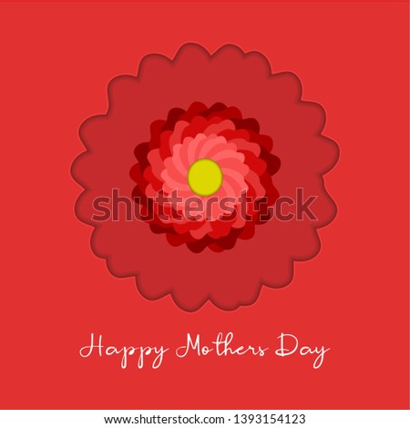 Isolated red flower and text. Happy mother day - Vector