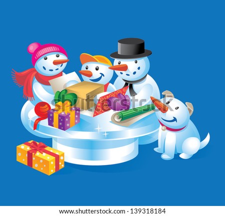snowman family gift