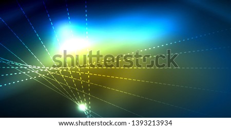 Color neon lights with waves abstract background. Vector illustration
