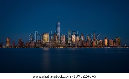 New York City Skyline in blue