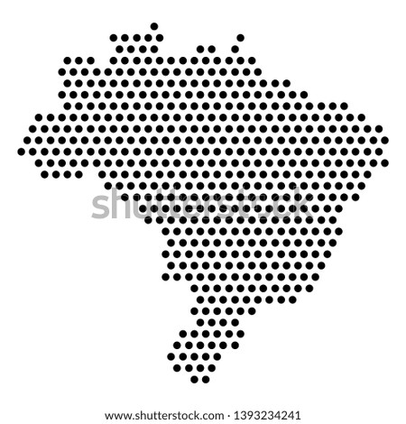 Isolated dotted political map of Brazil - Vector