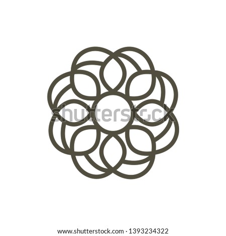 Isolated flowers arabic mehndi image. Mandala - Vector