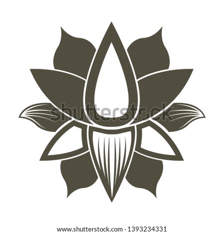 Isolated flowers arabic mehndi image. Mandala - Vector