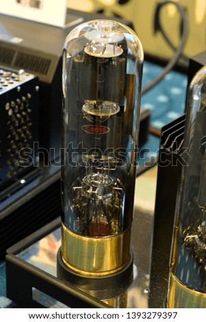 Power big electronic Vacuum tube amplifier.