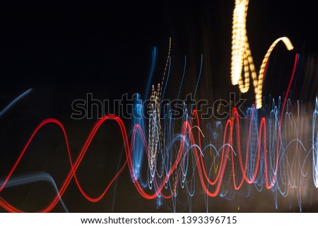 Light trails in Lineage. Art image. Long exposure photo taken in a Lineage. - Image