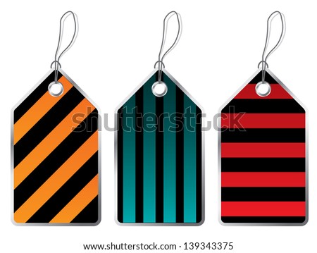 Color striped label set combined with black  