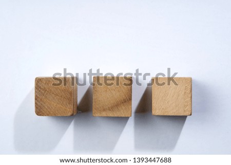 top view of wood block on the wood surface    