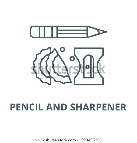 Pencil and sharpener vector line icon, linear concept, outline sign, symbol