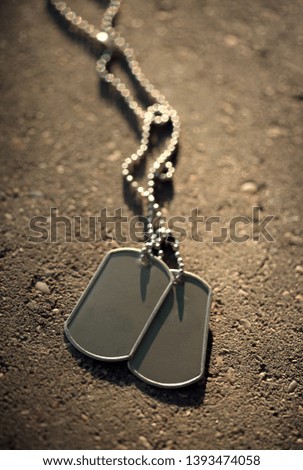 Old and worn blank dog tags