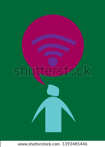 Man Silhouettes, Vector Illustration Social Media Symbols, Colorful Background, Marketing, Influencer