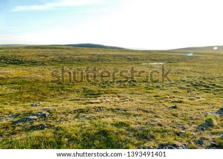 landscape with green field and blue sky, beautiful photo digital picture