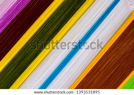 The pattern of colored stripes from the invention with various colored lines, handicrafts for decoration, buildings, places in Buddhist festivals.
