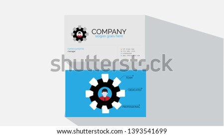 Vector business card set, isolated with soft shadow design
