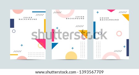 Covers with minimal design. Cool geometric backgrounds for your design. Applicable for Banners, Placards, Posters, Flyers etc. Eps10 vector Royalty-Free Stock Photo #1393567709
