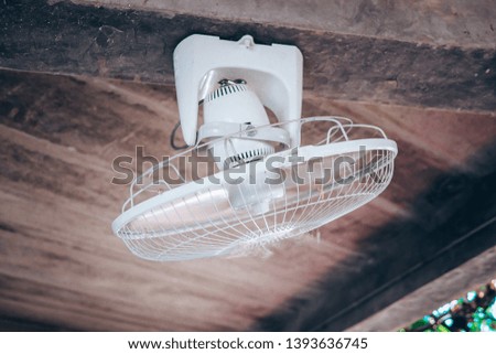 White ceiling fan in motion, ceiling electrical fan