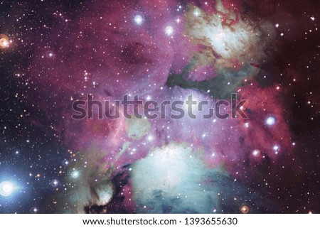 Cosmic landscape, colorful science fiction wallpaper with endless outer space. Elements of this image furnished by NASA