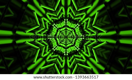 Abstract green background night club tunnel