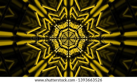 Abstract digital yellow bright lights background endless