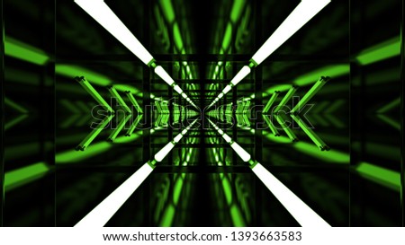 Abstract green background night club tunnel