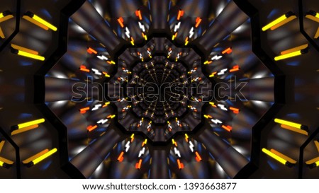 Abstract Background Futuristic Tunnel With Colourful Lights