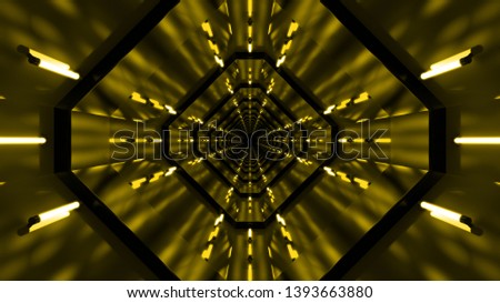 Abstract digital yellow bright lights background endless
