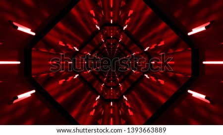 Red abstract background disco spectrum lights tunnel