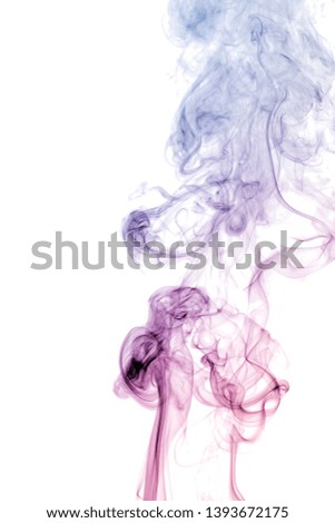 Colourful smoke on white background
