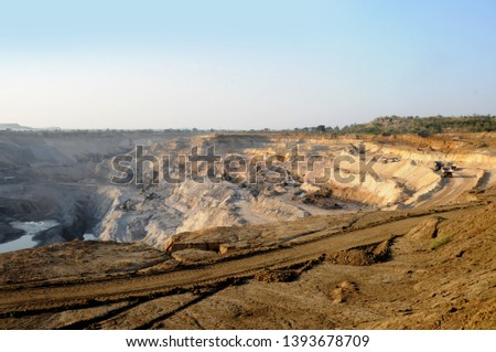 Open cast coal mining, Chandrapur, Maharashtra, India.