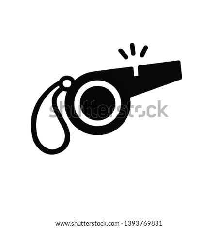 The whistle icon. Referee symbol. Flat Vector illustration Royalty-Free Stock Photo #1393769831