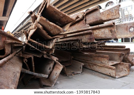 Rusty Steel Larssen Sheet Piles