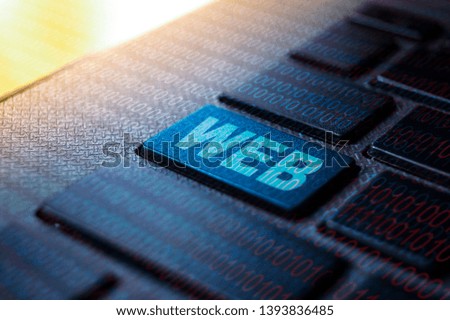 computer keyboard technology background with keyword web