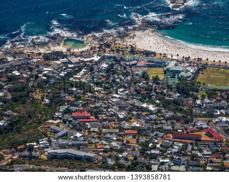 The view of camps bay from the table mountain in Cape town