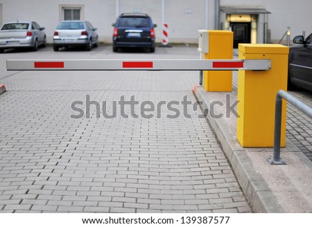 Barrier of a hotels parking lot