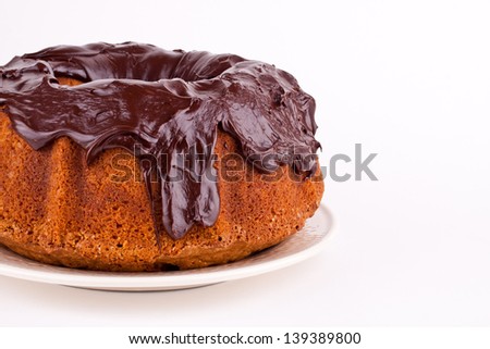 cake with chocolate sauce
