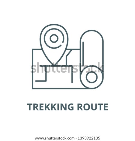 Trekking route vector line icon, linear concept, outline sign, symbol