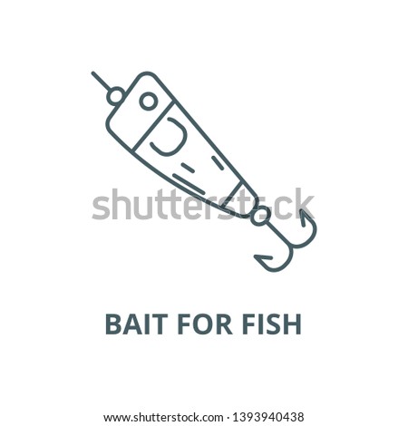 Spoon fishing,bait for fish vector line icon, linear concept, outline sign, symbol