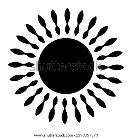 Black sun icon. Trendy vector summer symbol for website design. 