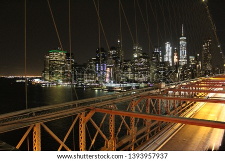 Amazing view of New York City from Brooklyn Bridge, NYC, USA