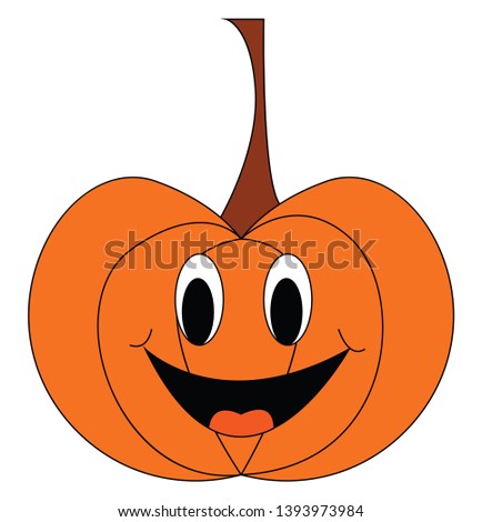 Pumpkin face illustration vector on white background 