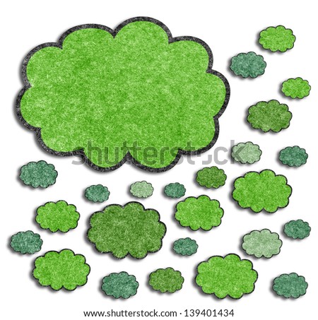 Cloud paper Isolated on white background.