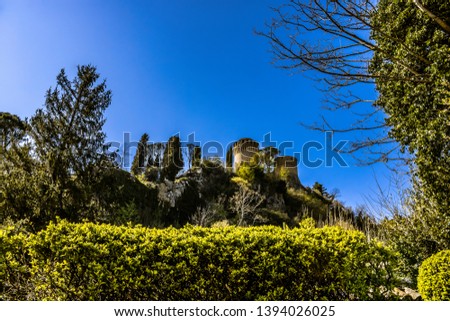 Brisighella, Italy. Landscape and the Rocca Manfrediana in the background.