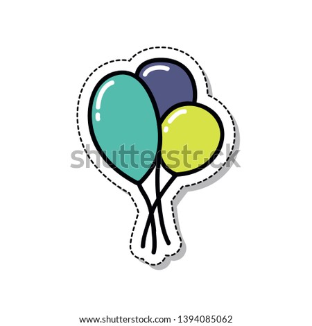 air ballons doodle icon, vector illustration